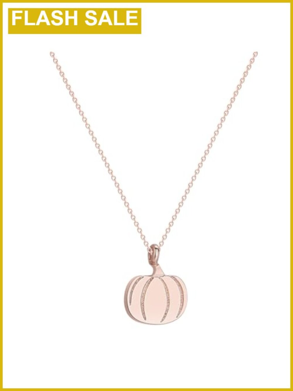 18K Gold Plated Pumpkin Pendant Necklace Stainless Steel Dainty Fall Jewelry